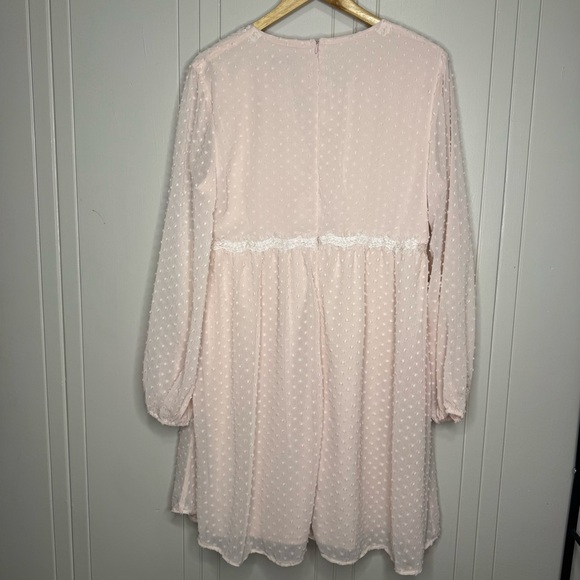 Pink Polka Dot Dress with Lace Trim - Picture 8 of 10